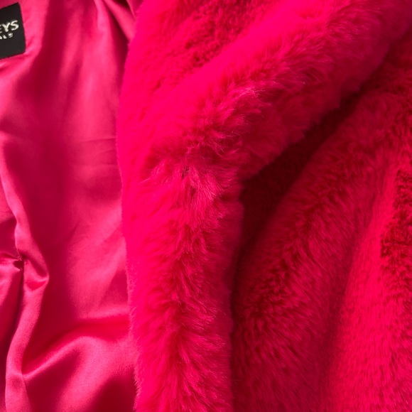 Barneys New York Hot Pink Faux Fur Coat - Picture 6 of 8